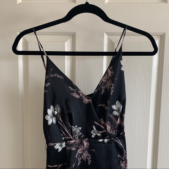 Astr Dresses | Astr Satin Floral Wrap Dress | Poshmark